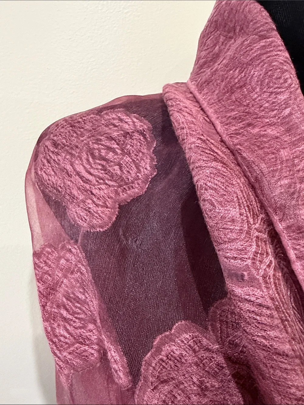Women's Textured Rose Scarf. 36 by 80 inches
